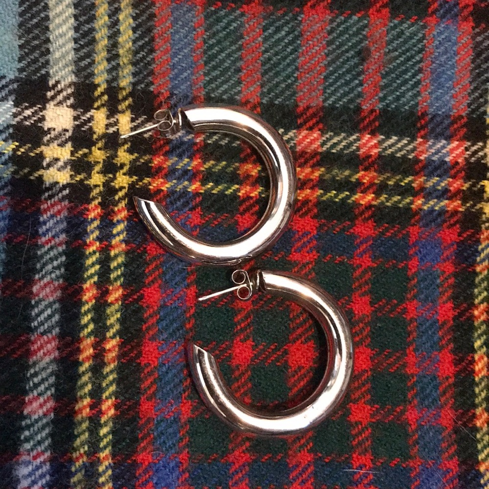 Silver hoop earrings